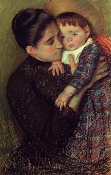 Woman and Her Child aka Helene de Septeuil mothers children Mary Cassatt Oil Paintings